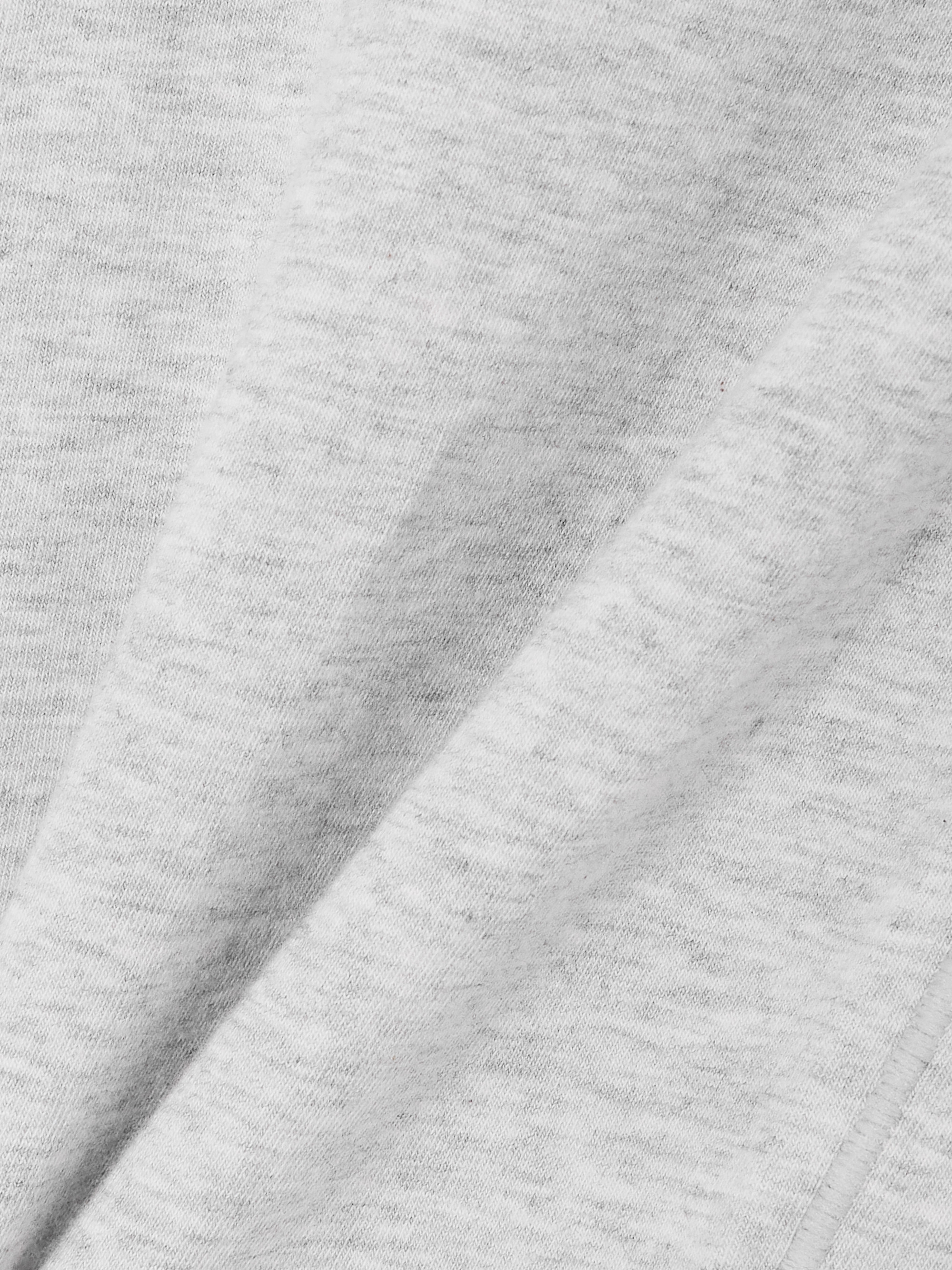 Skims Foldover stretch-cotton jersey flared pants - Light Heather Grey