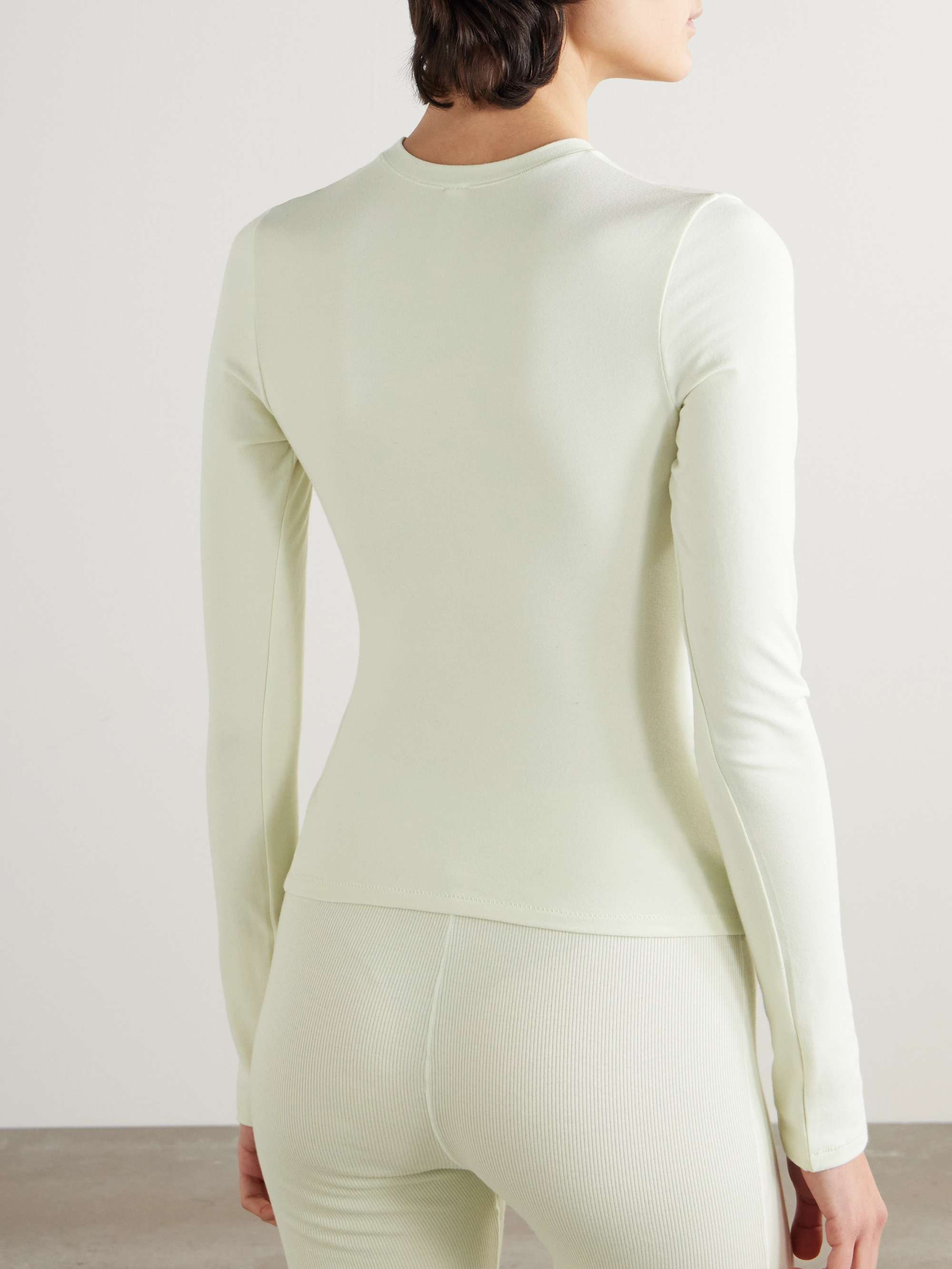 SKIMS Stretch-cotton jersey top - Light Heather Gray