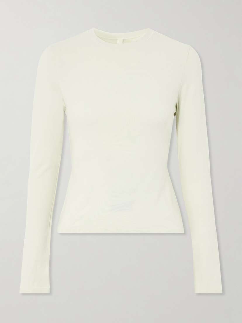 Skims Stretch-cotton Jersey Top - Bone