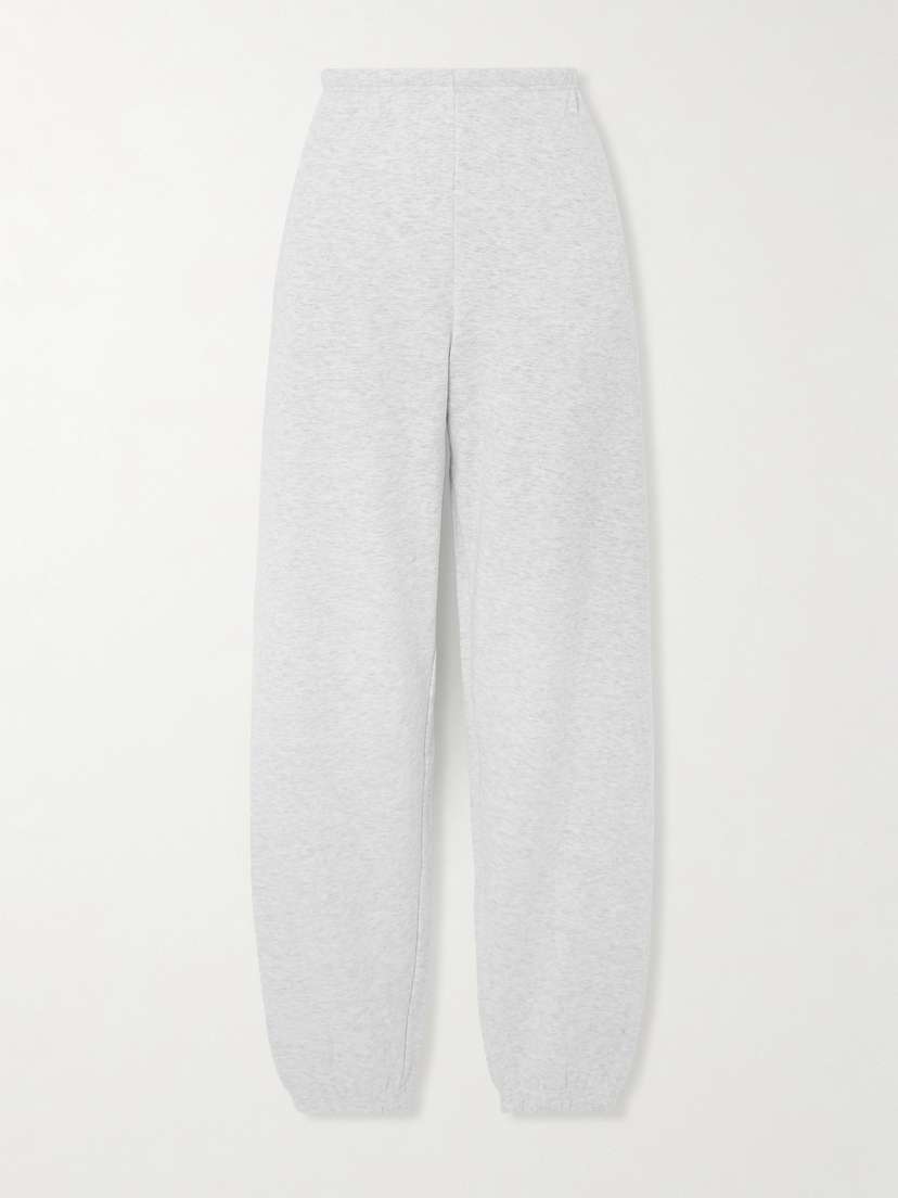 Skims Cotton-blend Fleece Track Pants - Light Heather Grey