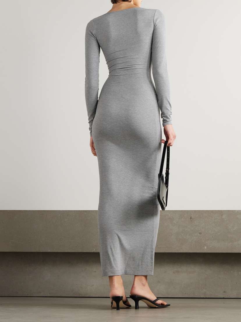 Soft Lounge Long Sleeve Dress - Heather Grey | Image | 2