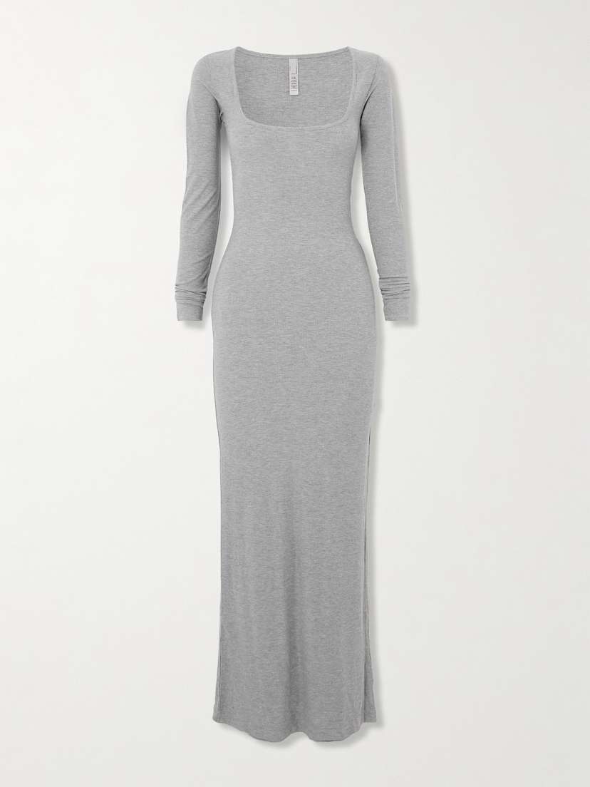Soft Lounge Long Sleeve Dress - Heather Grey | Image | 0