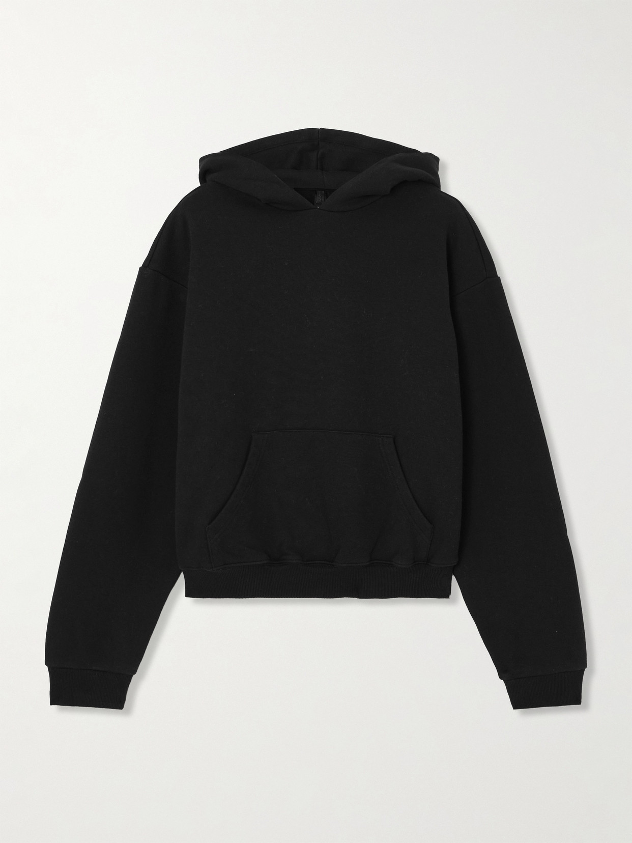 Skims Cotton Fleece Full Zip Hoodie In Black