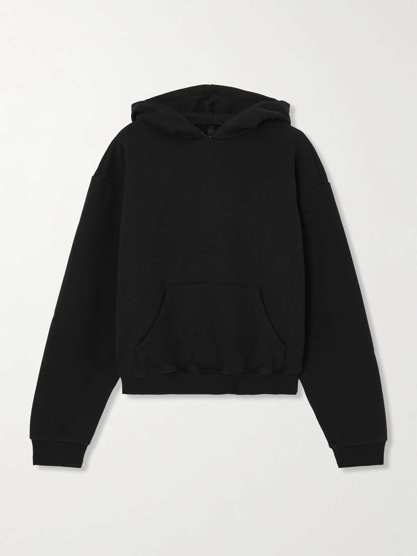 Skims Cotton-blend Jersey Hoodie - Onyx