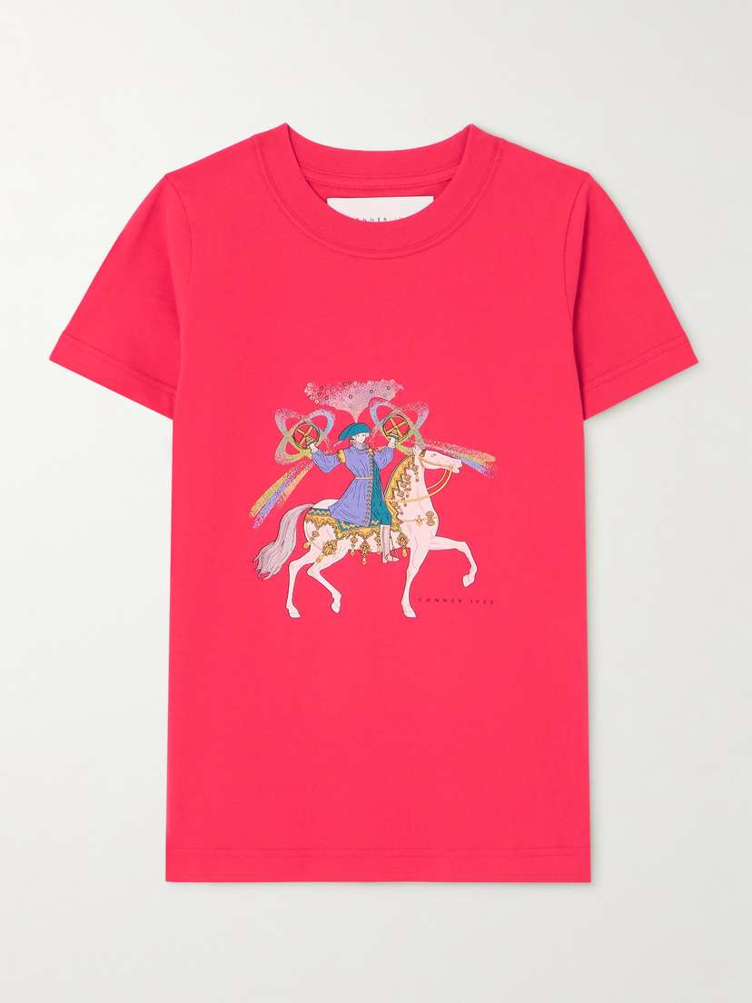Conner Ives Camelot Printed Organic Cotton-jersey T-shirt