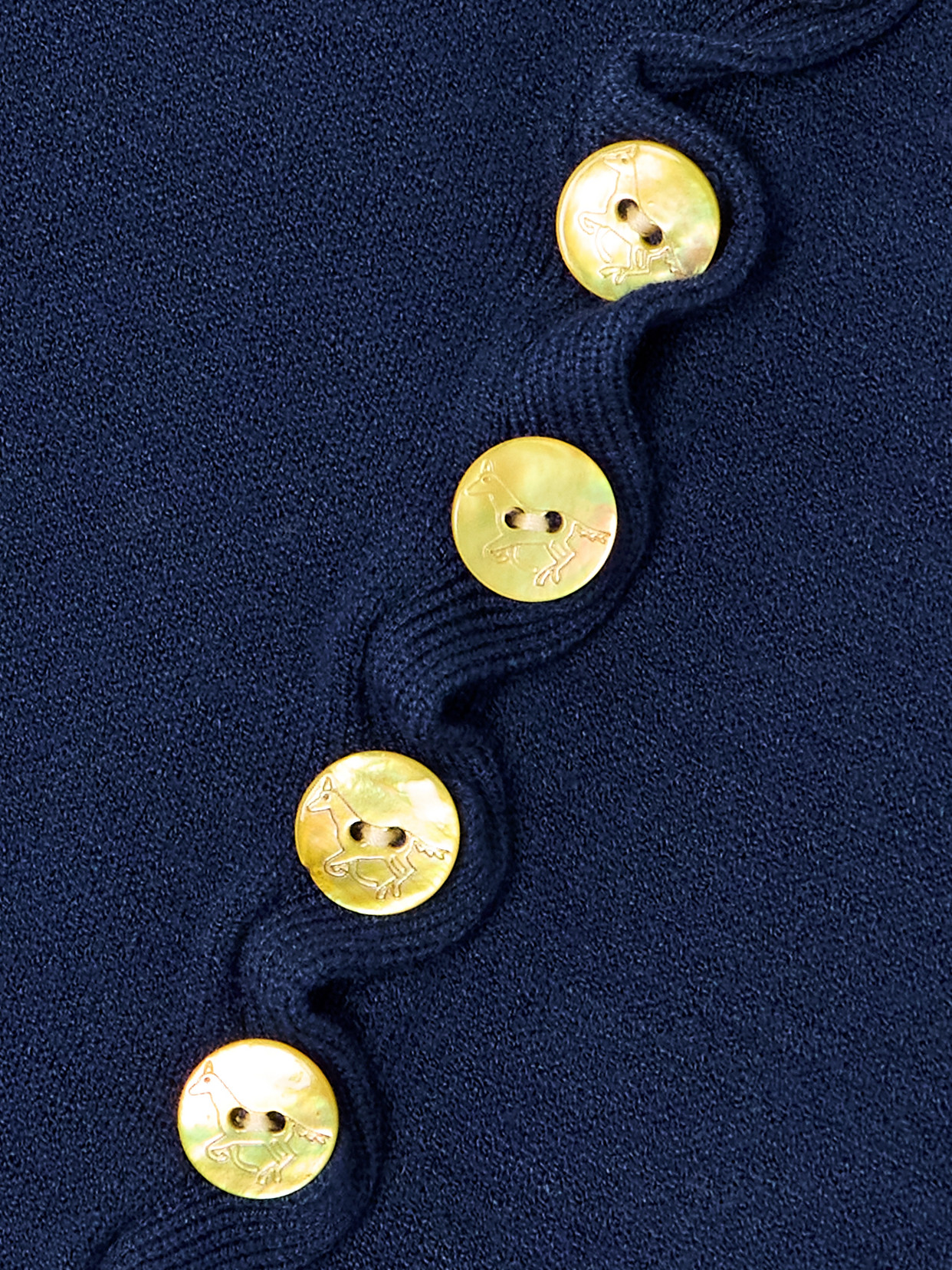 Conner Ives Ruffled Jacquard-knit Sweater In Blue
