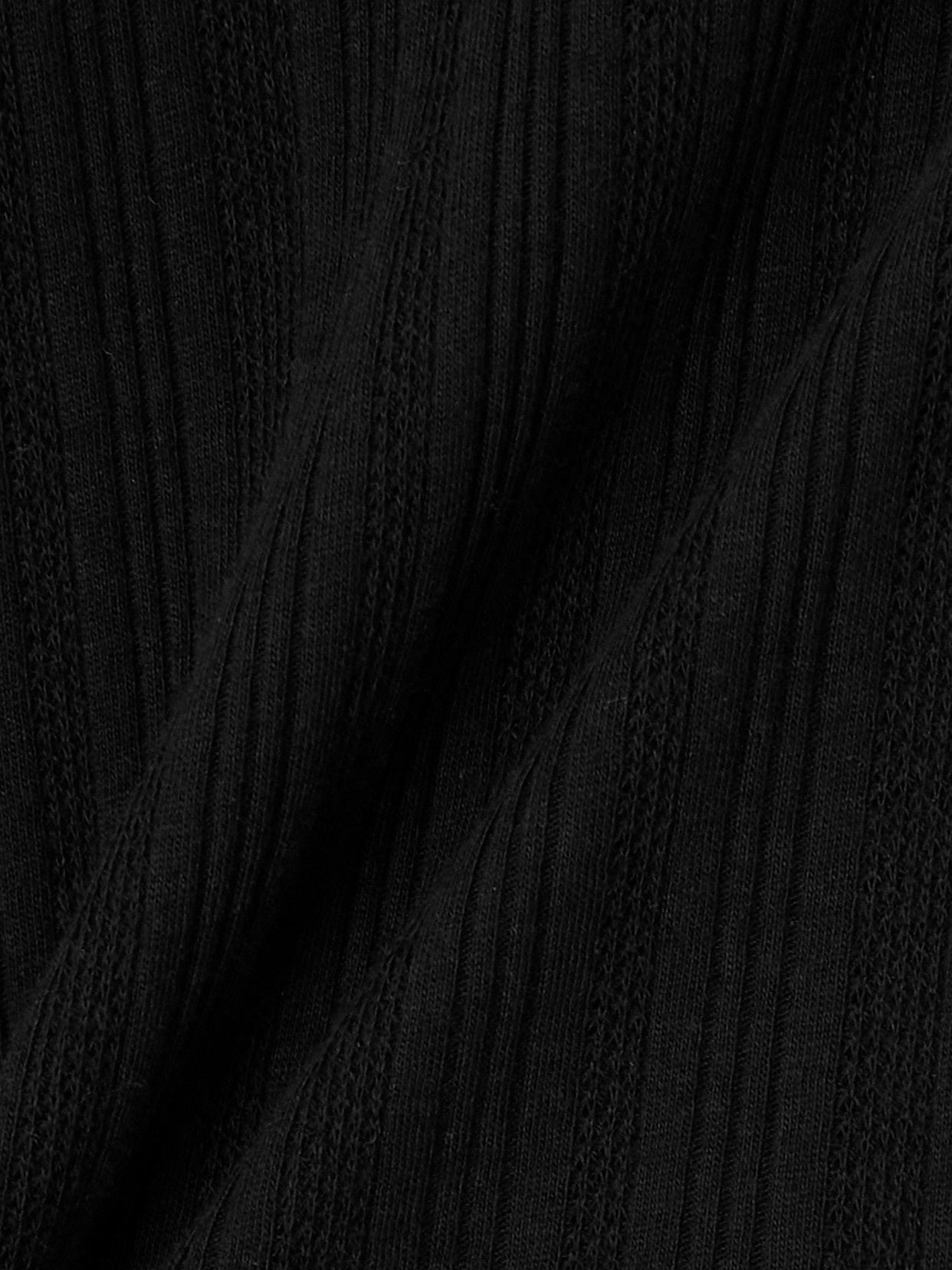Conner Ives Ribbed And Pointelle-knit Organic Cotton-jersey Mini Dress In Black