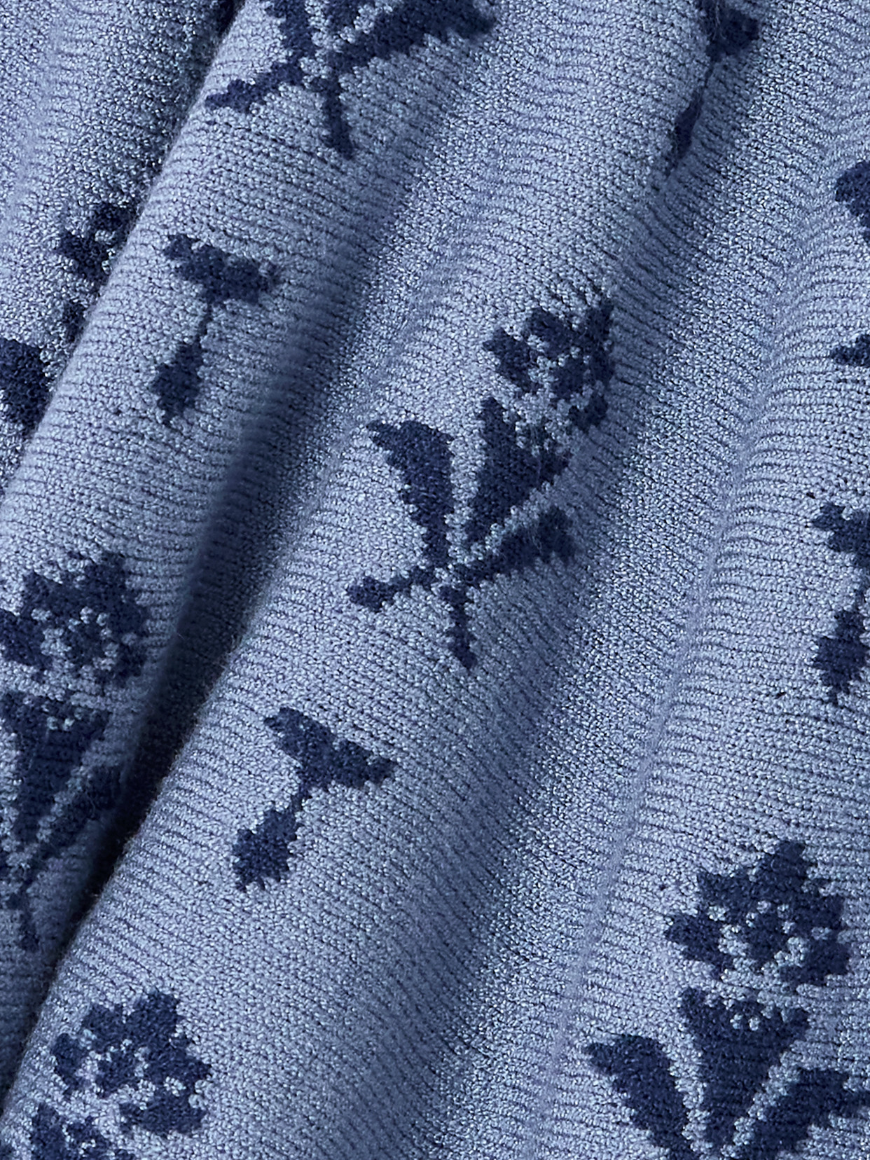 Conner Ives Two-tone Jacquard-knit Mini Skirt In Blue