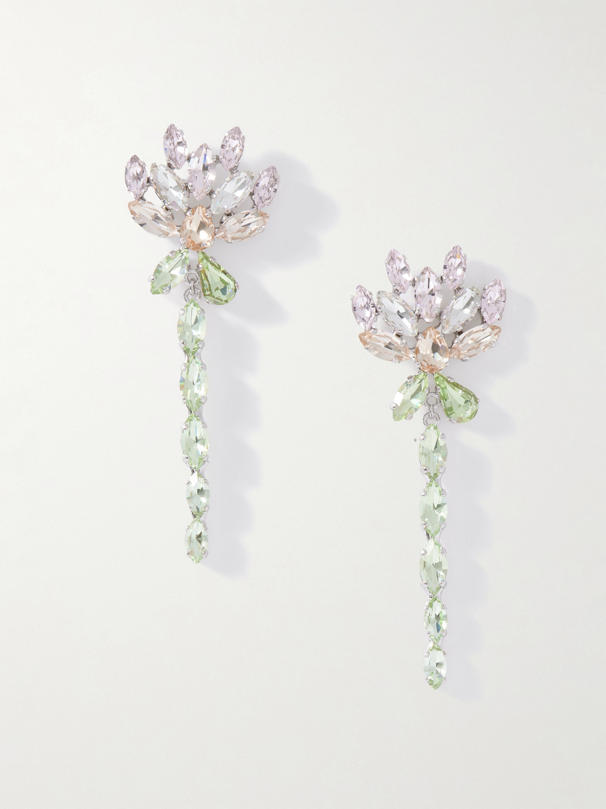 Simone Rocha Womens Pink Multi Carnation Drip Brass And Crystal Earrings In Silver