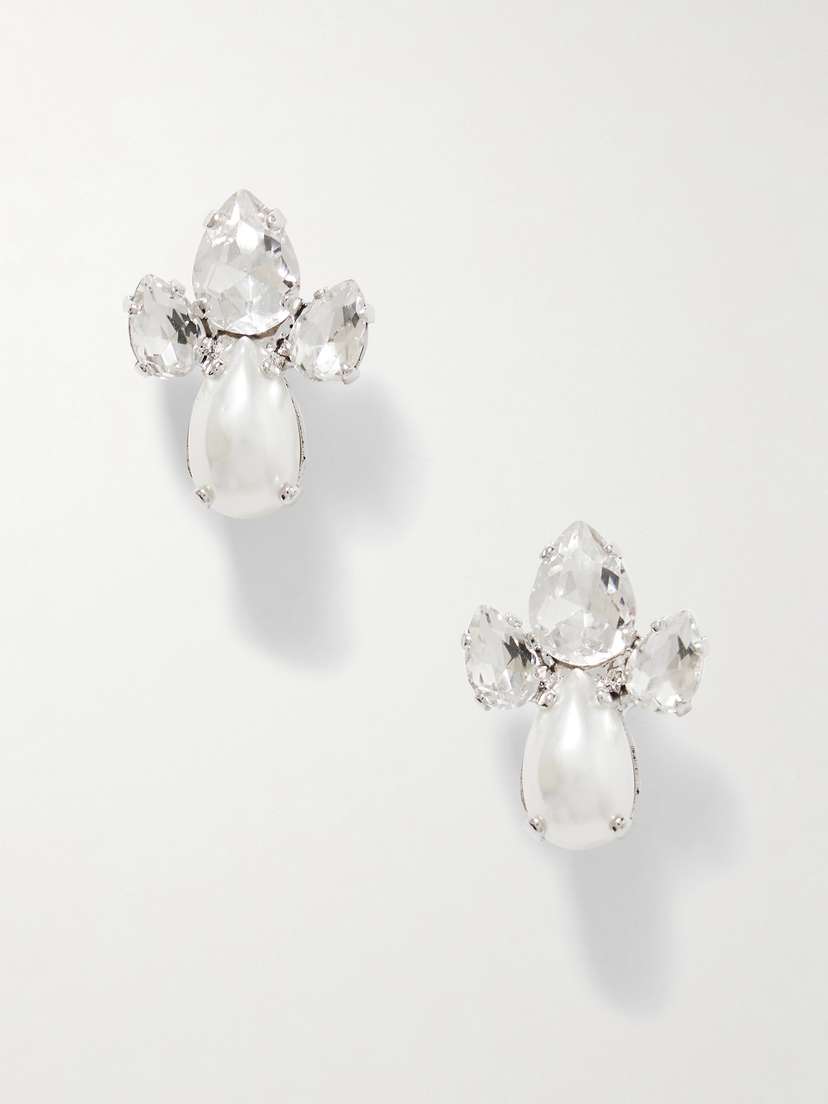 Simone Rocha Silver-tone, Crystal And Faux Pearl Earrings
