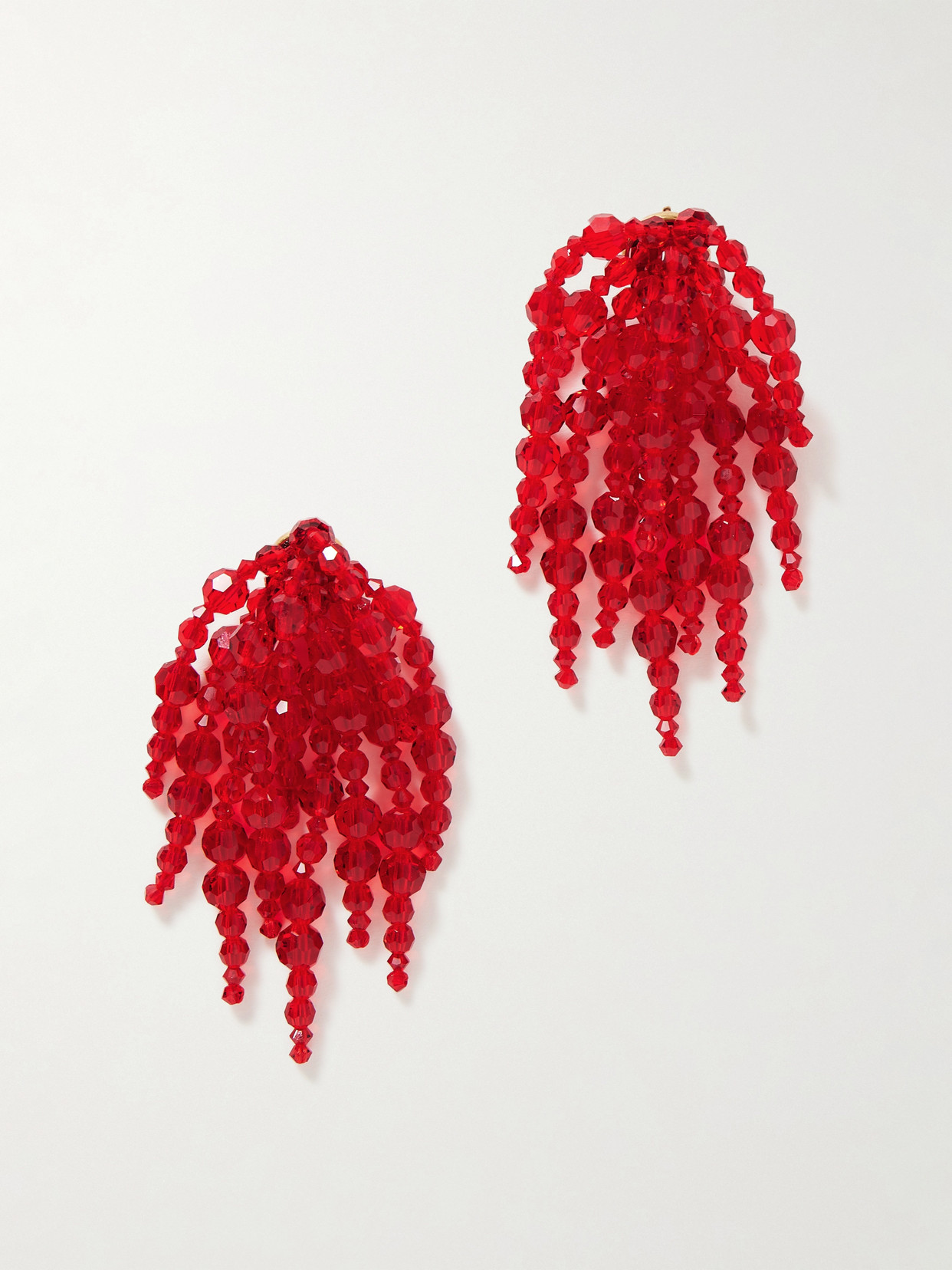 Simone Rocha Gold-tone Crystal Earrings In Red