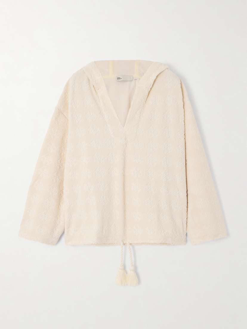 Tory Burch Cotton-blend Terry Jacquard Hoodie
