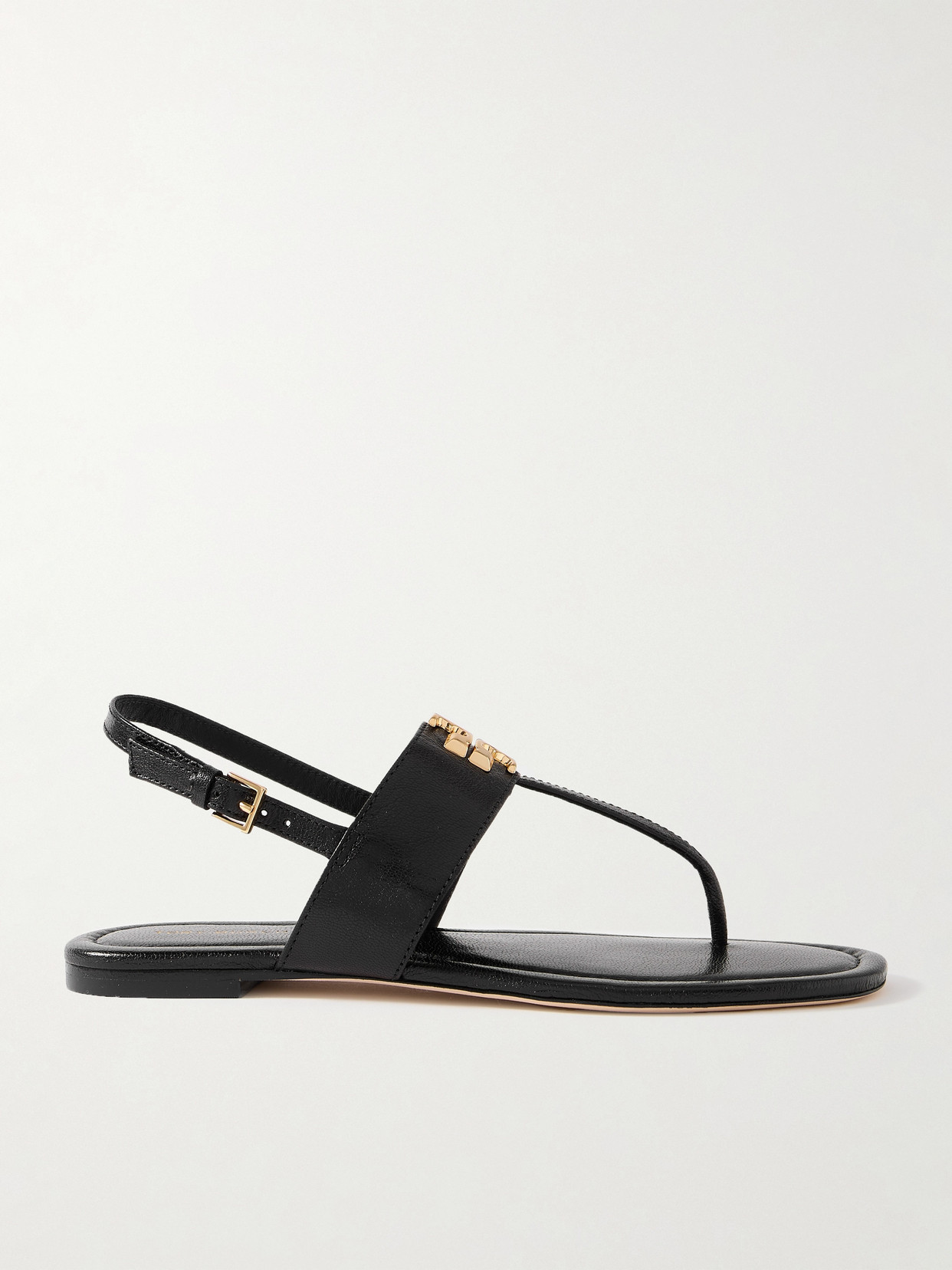 Tory Burch - Eleanor Embellished Leather Sandals - Black