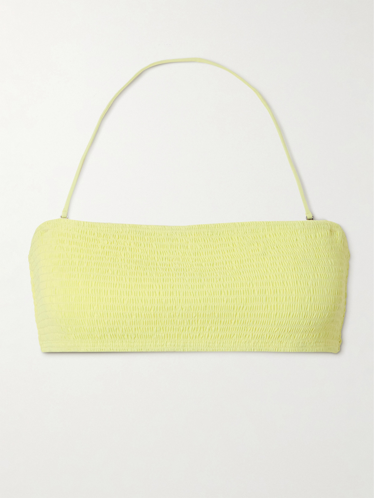Tory Burch Shirred Bandeau Bikini Top In Yellow