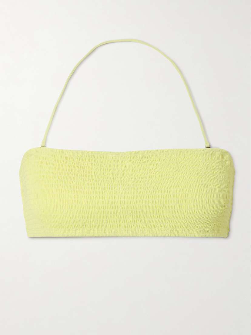 Tory Burch Shirred Bandeau Bikini Top