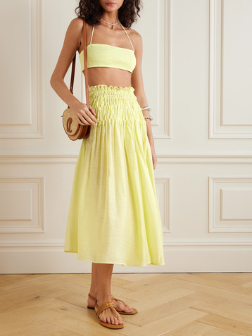 Tory Burch Shirred bandeau bikini top