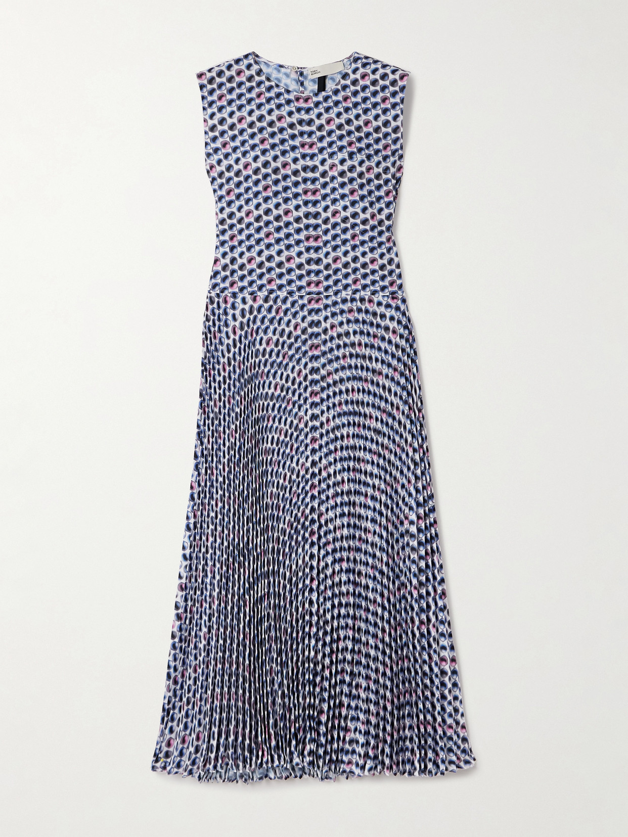 Tory Burch - Polka-dot Twill Midi Dress - Blue