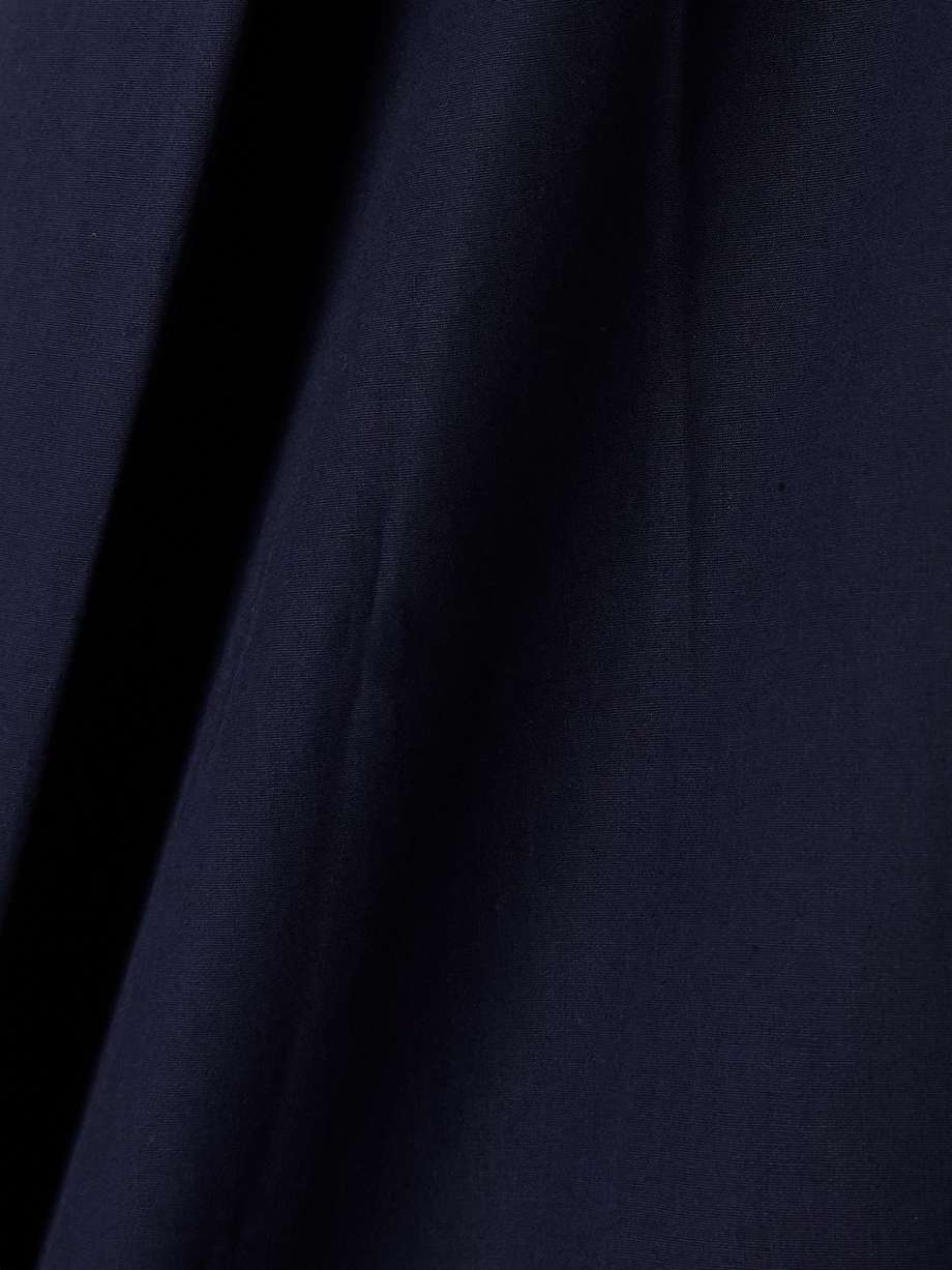 belted cotton-blend poplin midi shirt dress