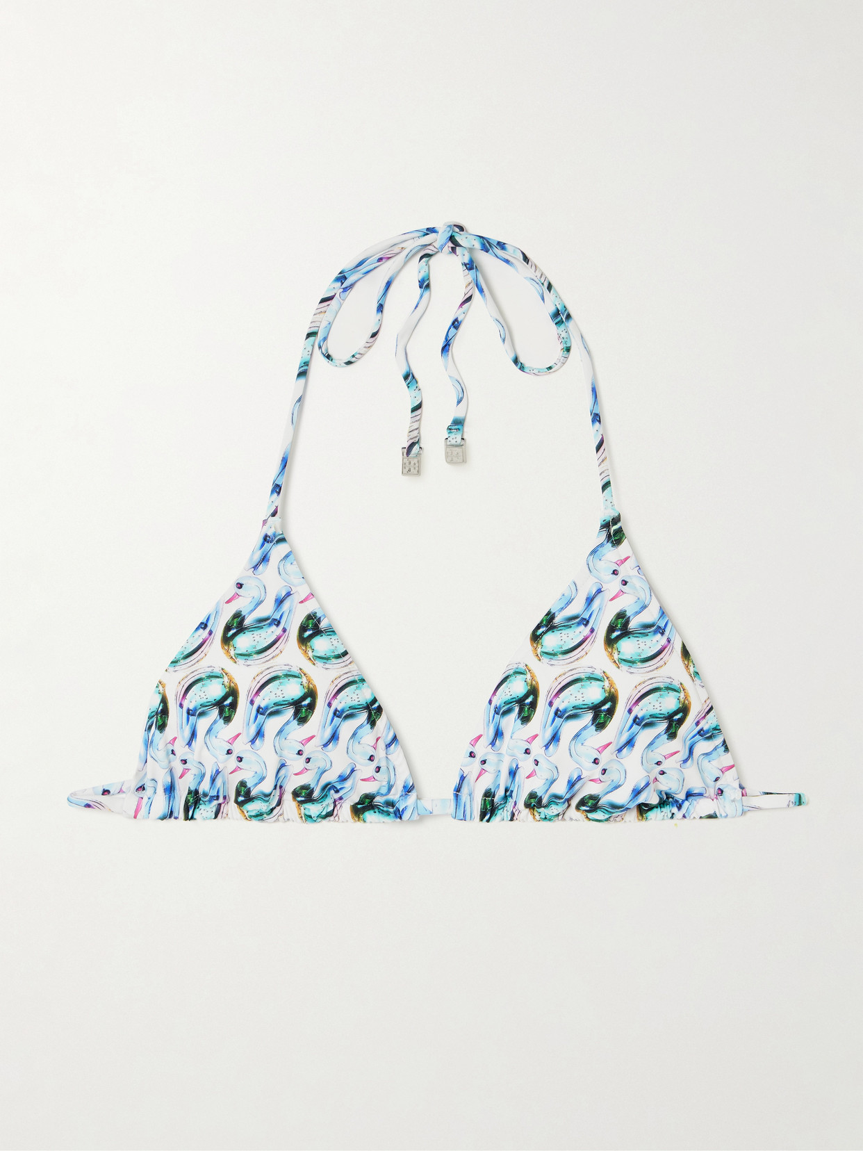 Tory Burch - Printed Triangle Bikini Top - Blue