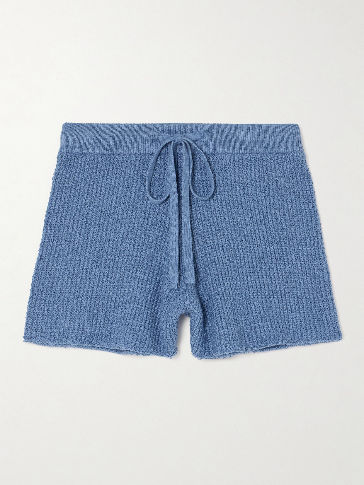 Shop The Elder Statesman Nora Lite Cotton Shorts In Blue