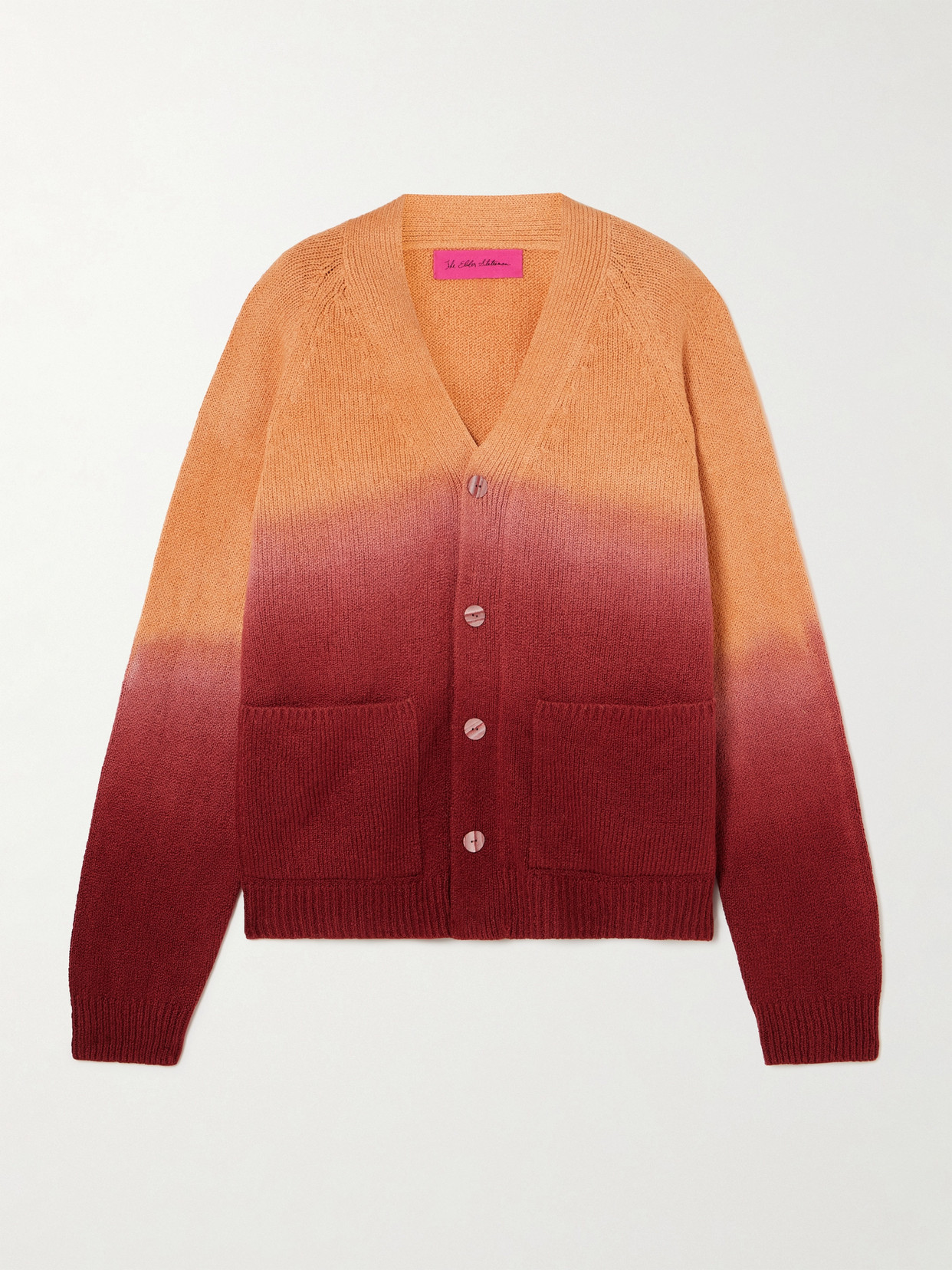 The Elder Statesman Nora Lite Tie-dyed Cotton Cardigan In Red