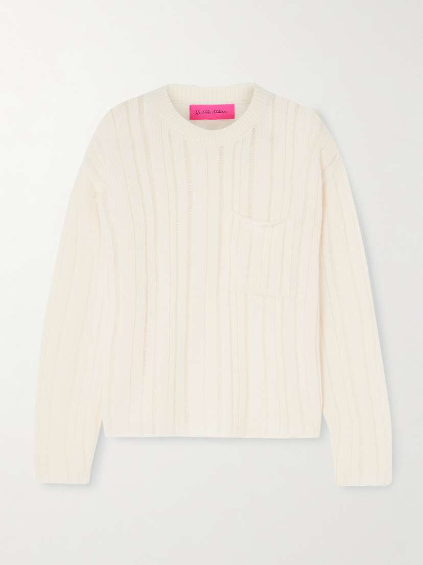 The Elder Statesman Nimbus Solids Ribbed Cashmere And Cotton-blend Sweater