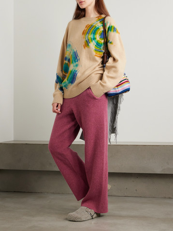 The Elder Statesman Geode Racing Crew tie-dyed cashmere sweater