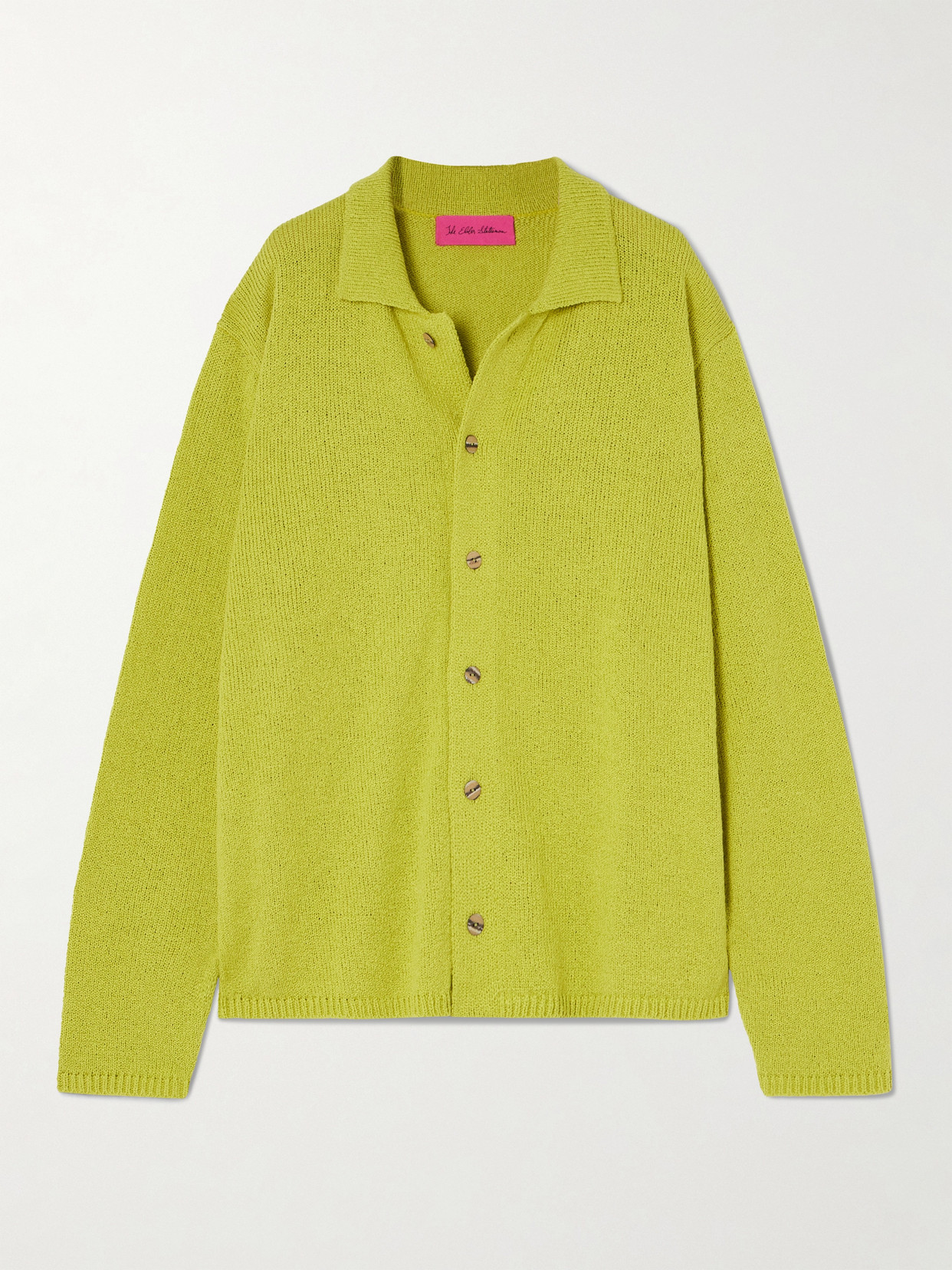 The Elder Statesman Nora Lite Cotton Cardigan In Yellow