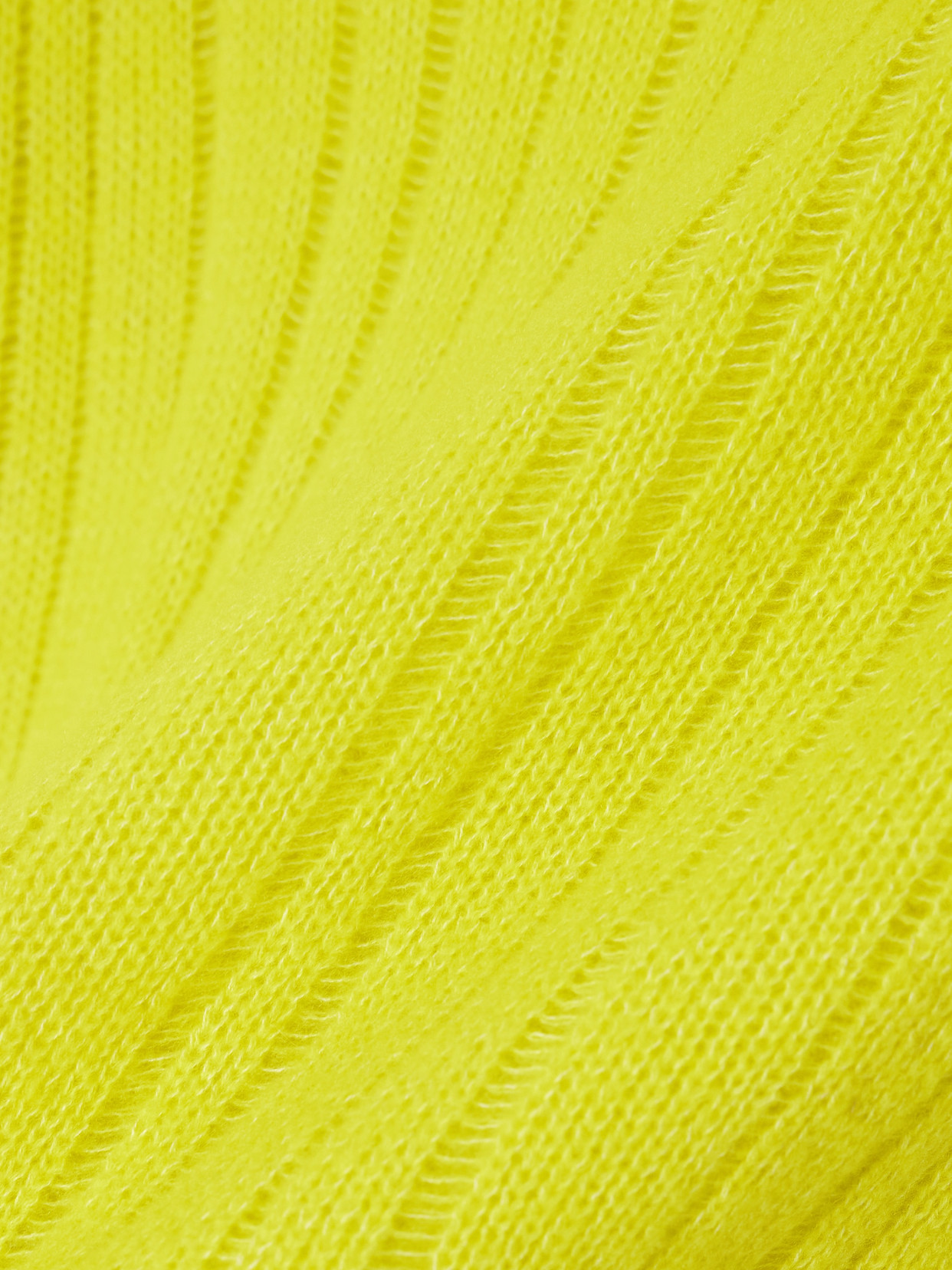 The Elder Statesman Drop Needle Ribbed Cashmere And Cotton-blend Sweater In Yellow