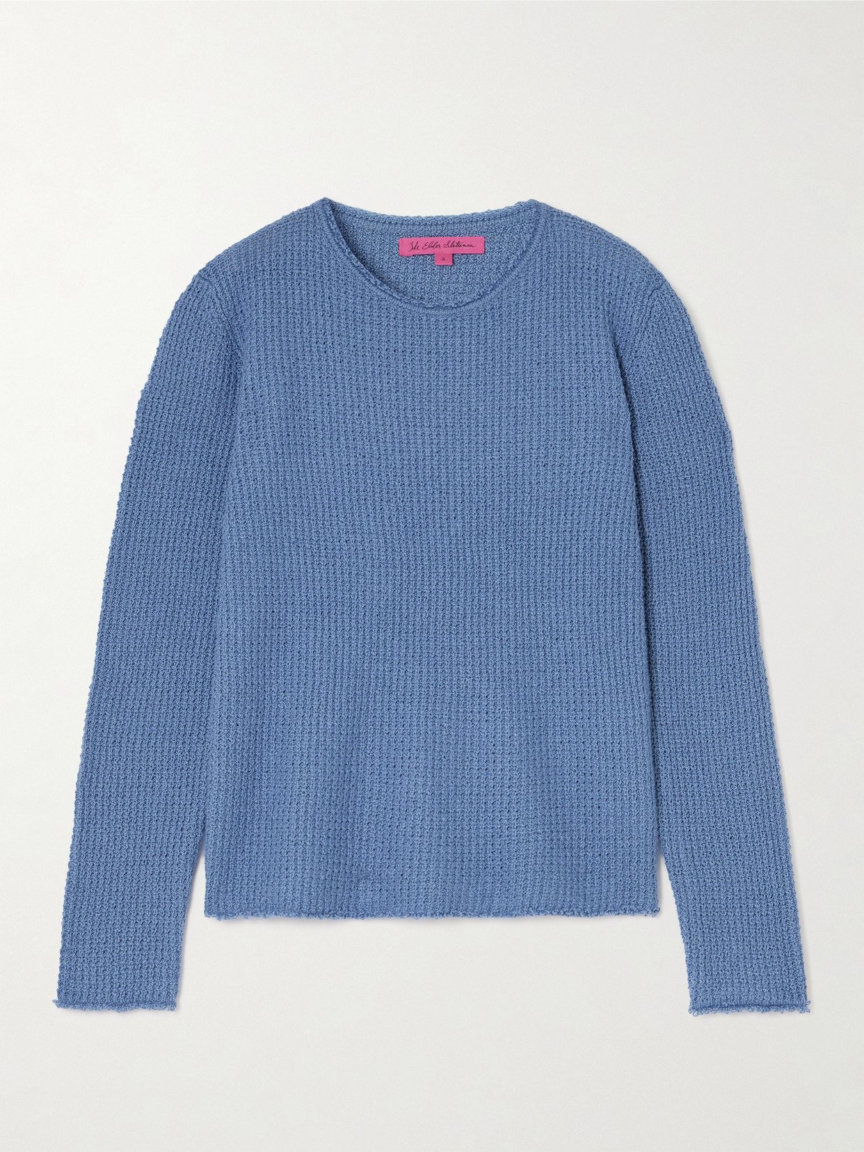 The Elder Statesman Nora Lite Cotton Sweater In Blue