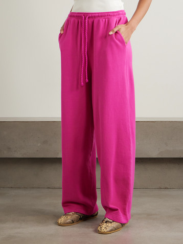The Elder Statesman Daily cotton and cashmere-blend wide-leg track pants