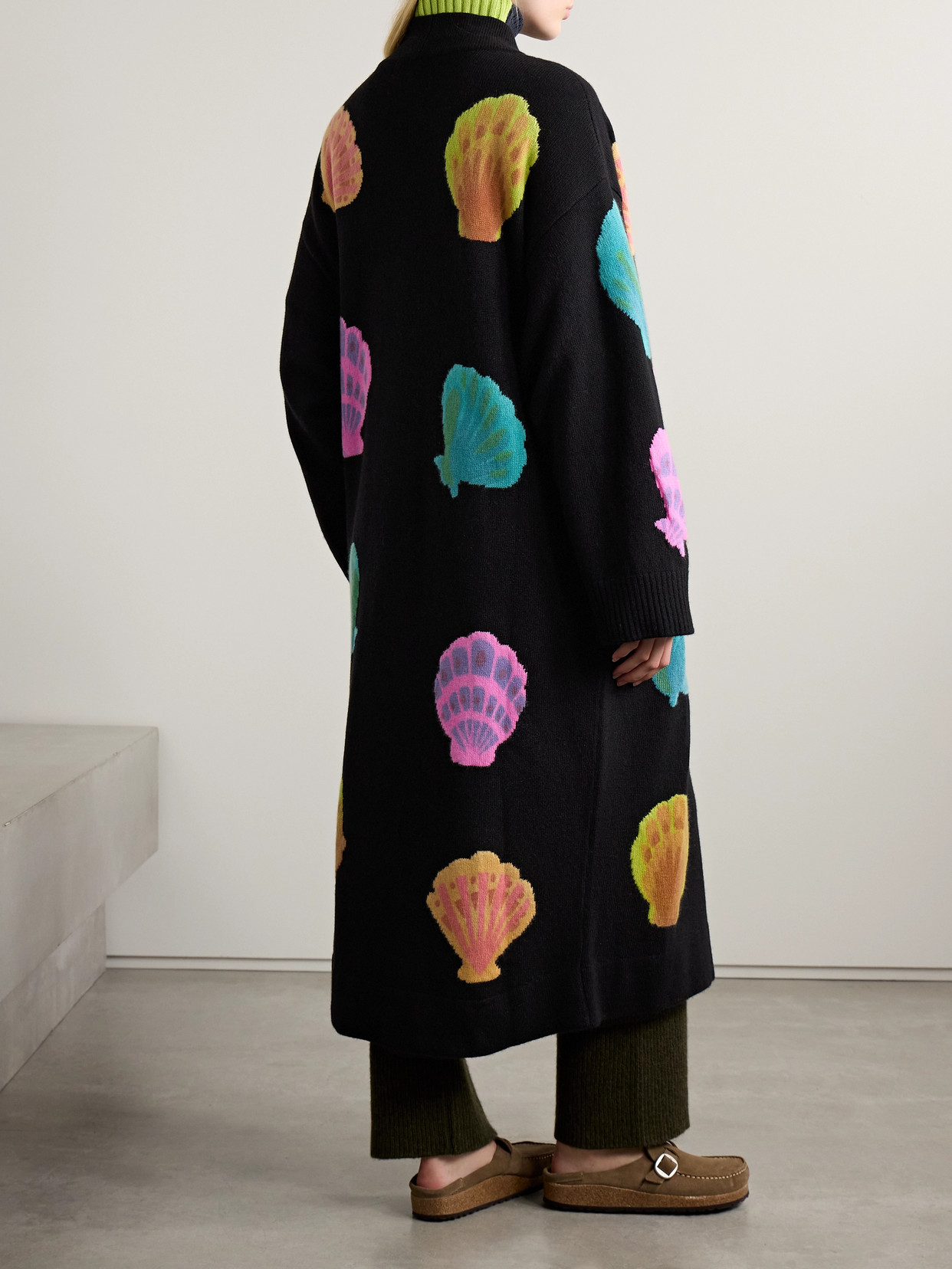 Shop The Elder Statesman Cashmere-jacquard Cardigan In Black