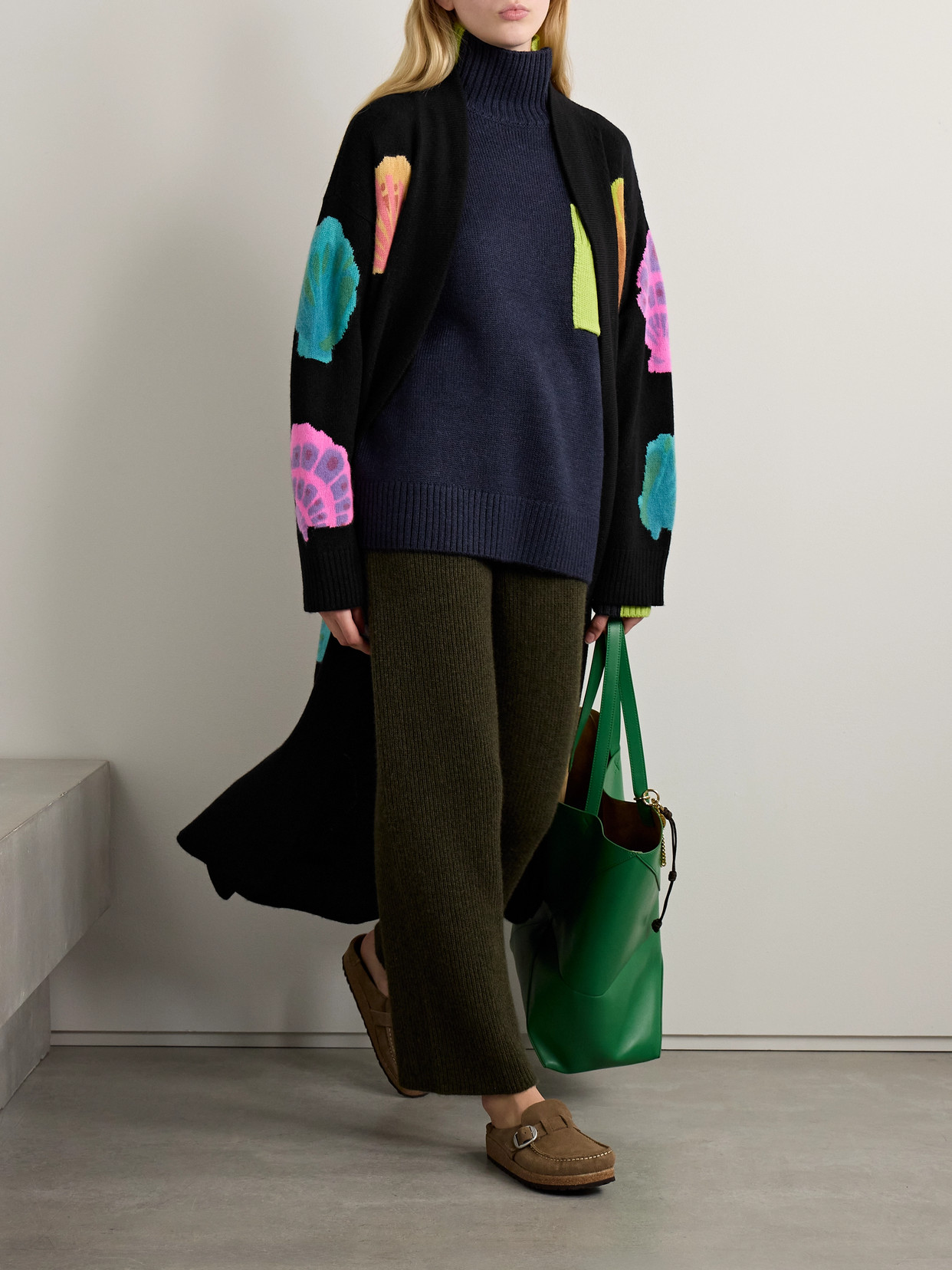 THE ELDER STATESMAN CASHMERE-JACQUARD CARDIGAN