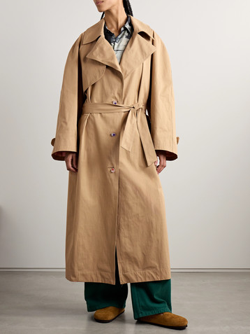 The Elder Statesman Silvano belted cotton-twill trench coat