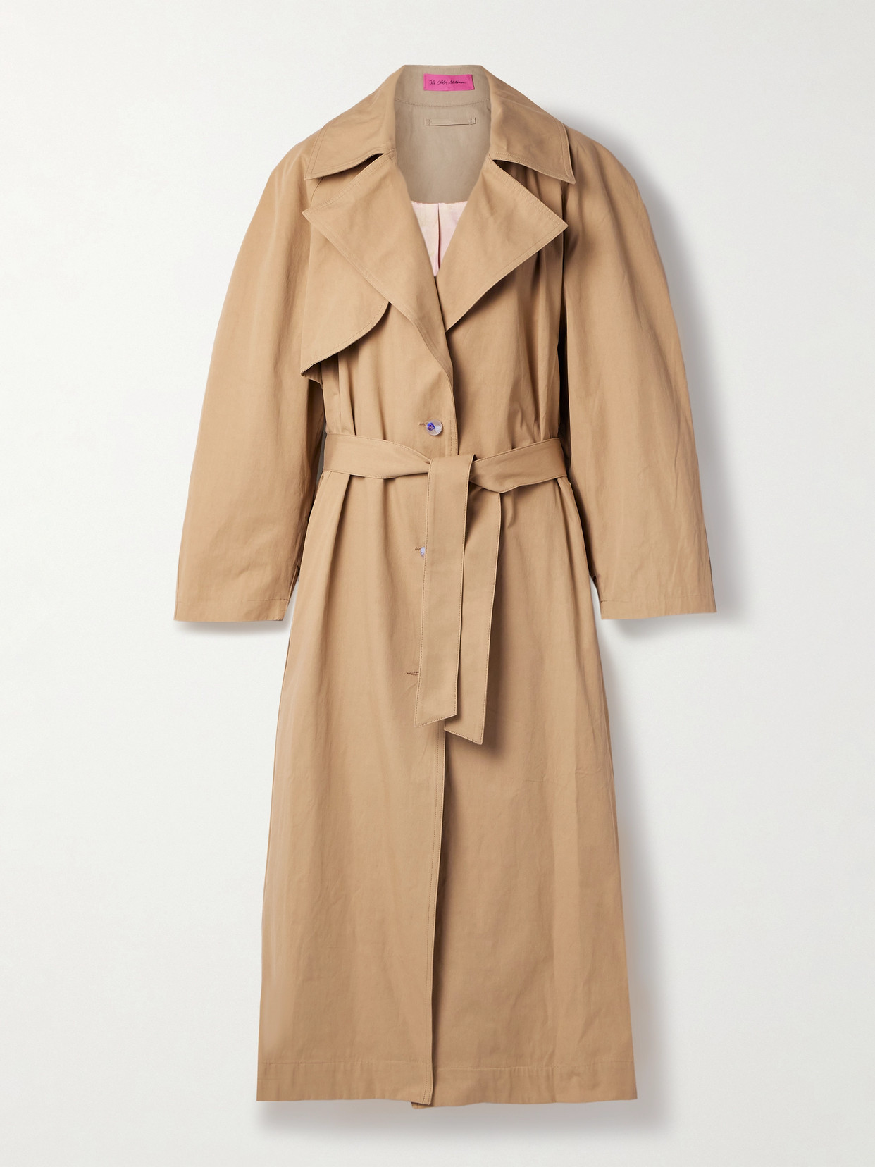 The Elder Statesman Silvano Belted Cotton-twill Trench Coat In Brown