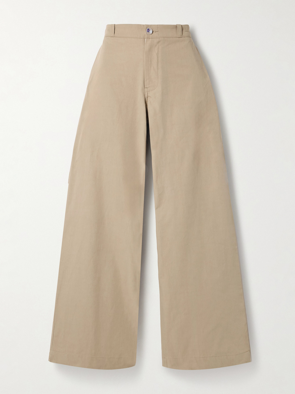 The Elder Statesman Silvano Cotton-twill Wide-leg Pants In Neutrals