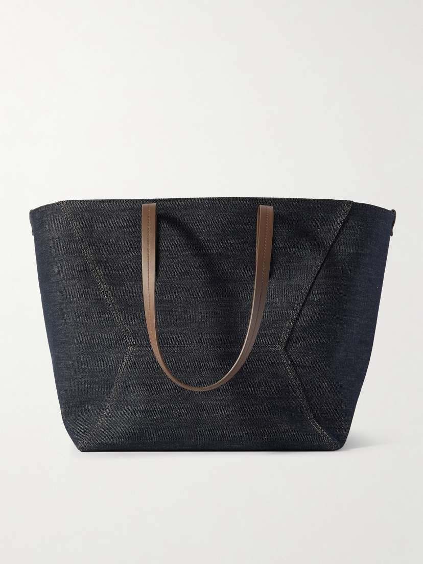 Brunello Cucinelli Leather-trimmed Denim Tote