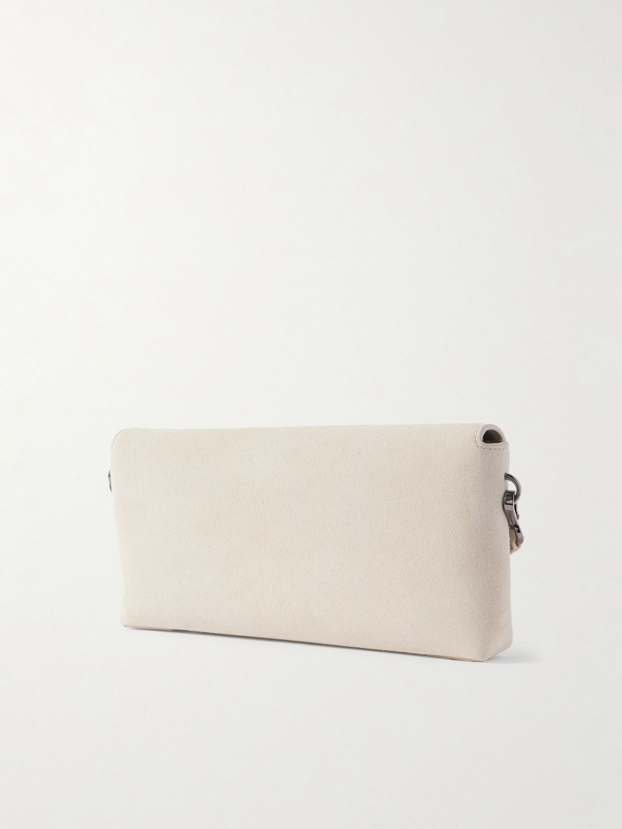 BRUNELLO CUCINELLI BEAD-EMBELLISHED SUEDE SHOULDER BAG