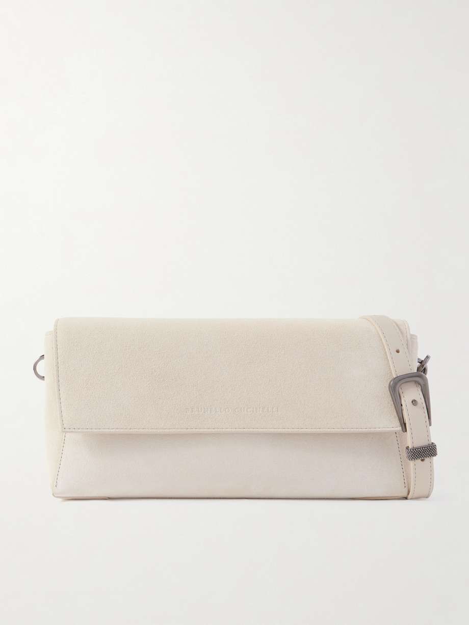 BRUNELLO CUCINELLI 珠饰绒面革单肩包 | NET-A-PORTER