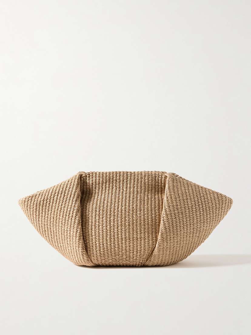Brunello Cucinelli Pleated Raffia Clutch