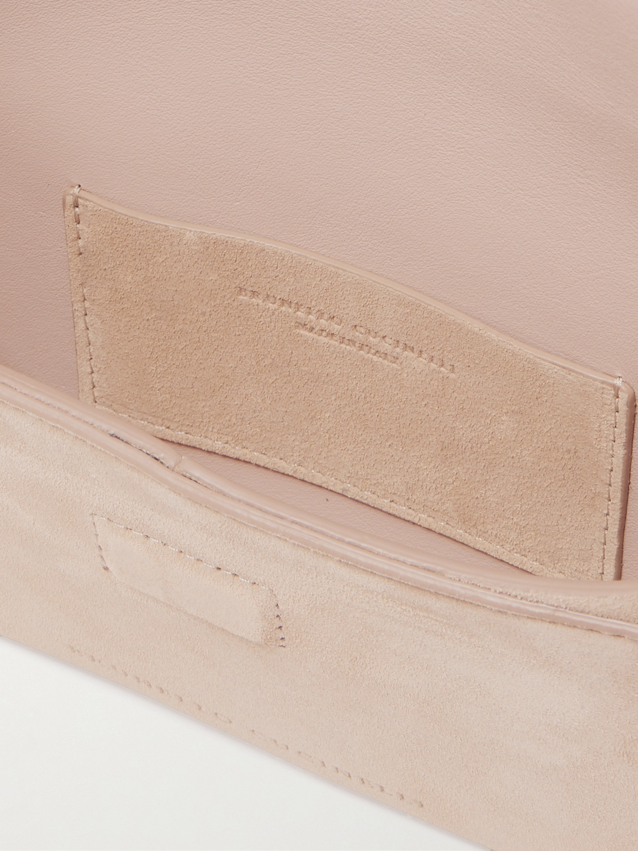Shop Brunello Cucinelli Mini Suede Shoulder Bag In Neutrals