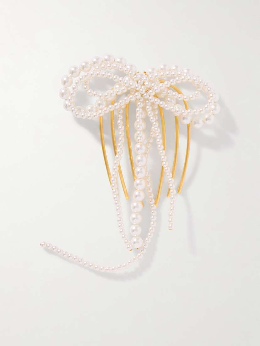 Completedworks Gold-plated Faux Pearl Hair Comb