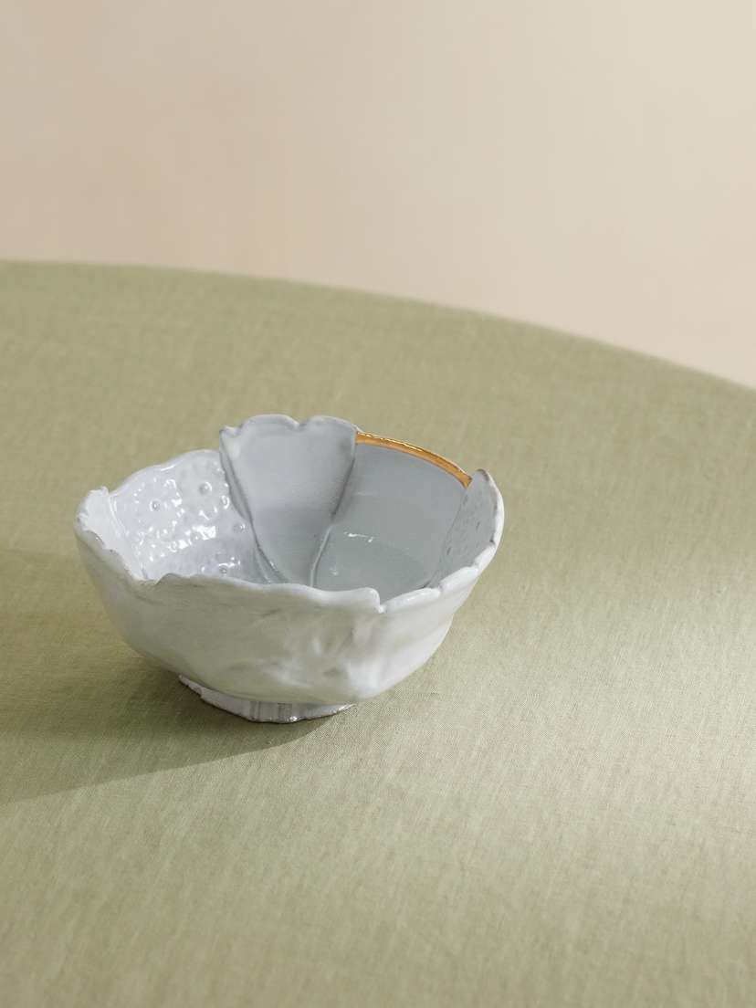 Astier De Villatte + Sacai Mini Sacai Patchwork Gold-plated Ceramic Salad Bowl