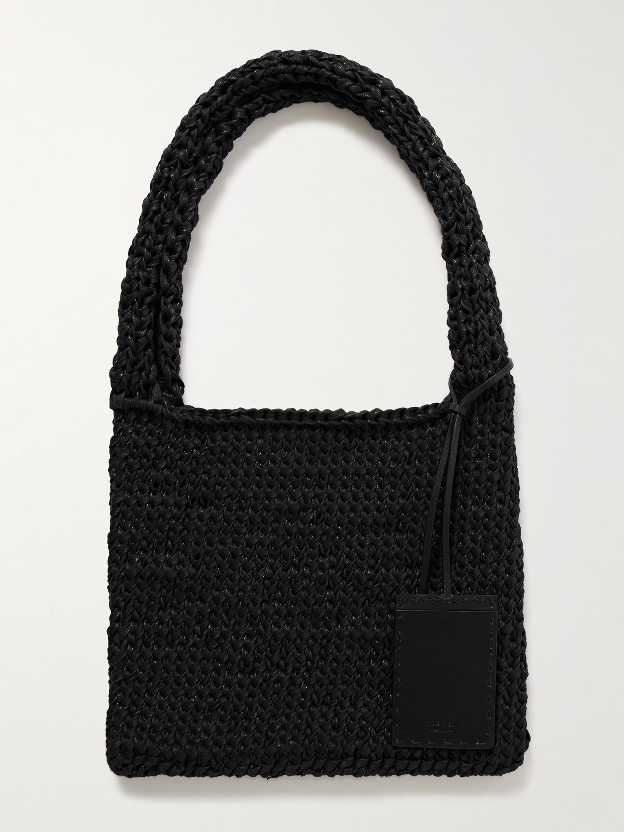 The Row Didion Woven Waxed-cotton Shoulder Bag In Black