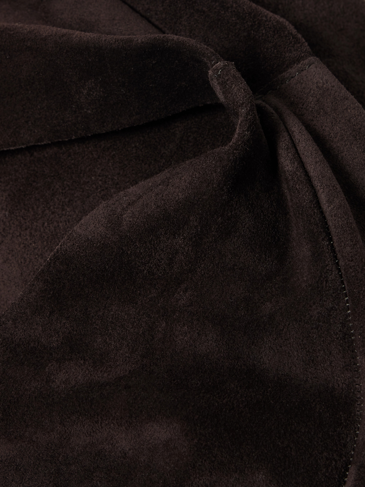 The Row Bindle Small Suede Top Handle Bag