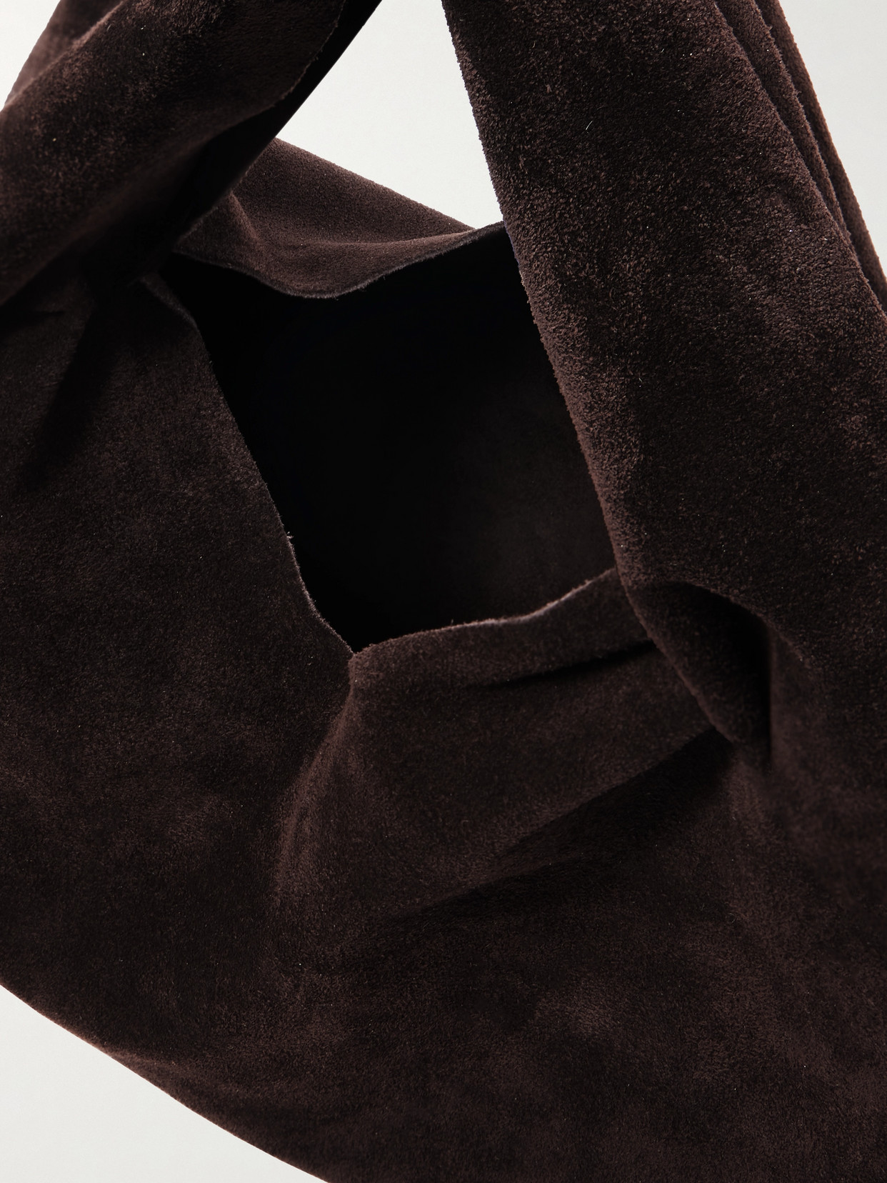 The Row Bindle Small Suede Top Handle Bag