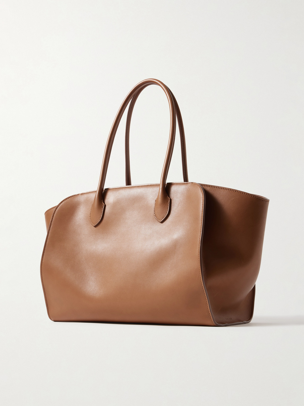 The Row Marlo 12 Leather Tote In Brown