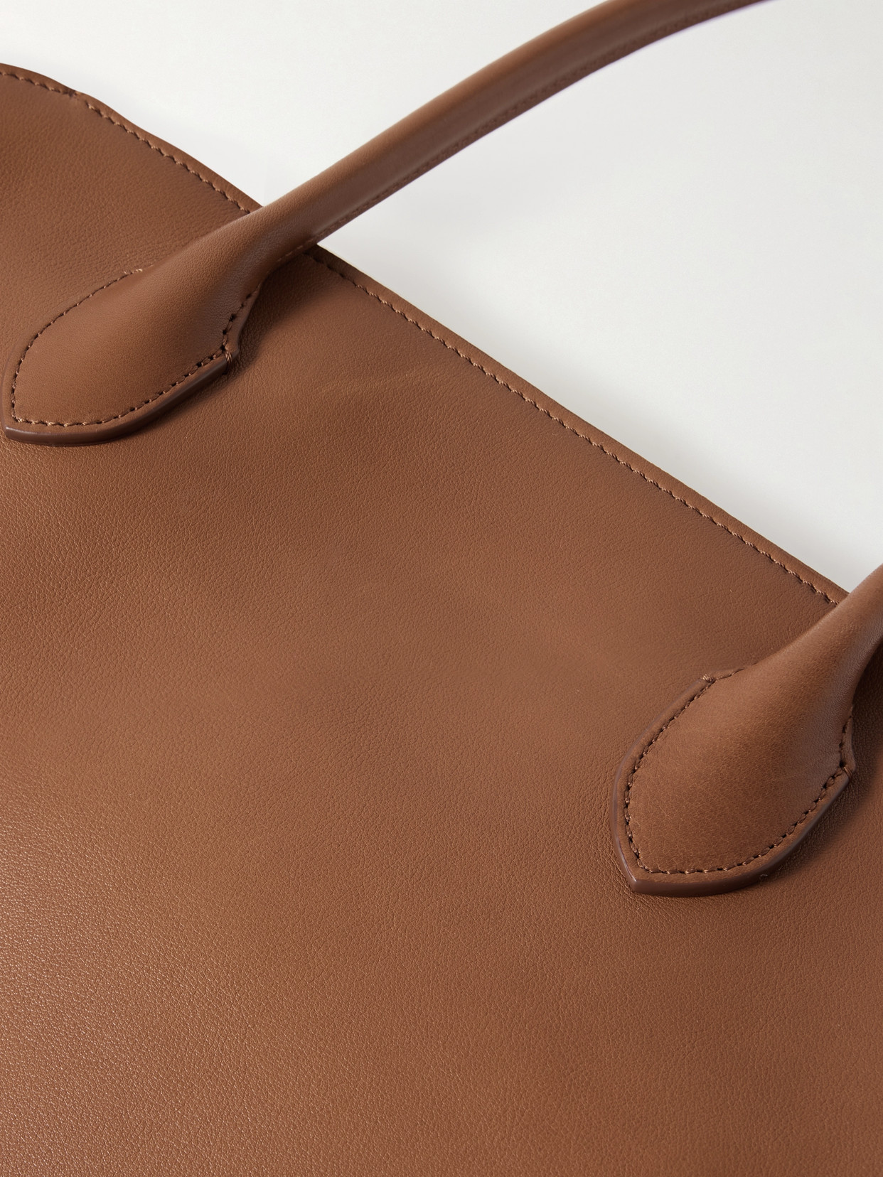 The Row Marlo 12 Leather Tote In Brown