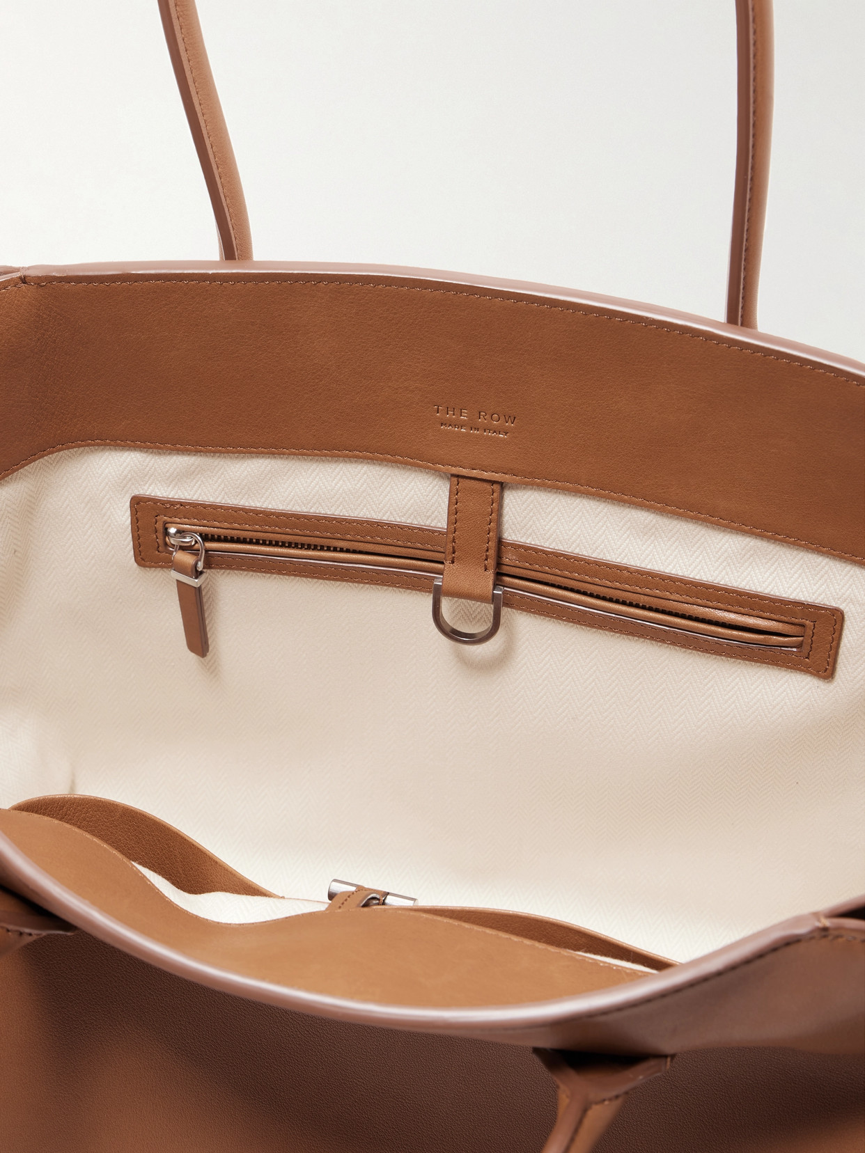 The Row Marlo 12 Leather Tote In Brown
