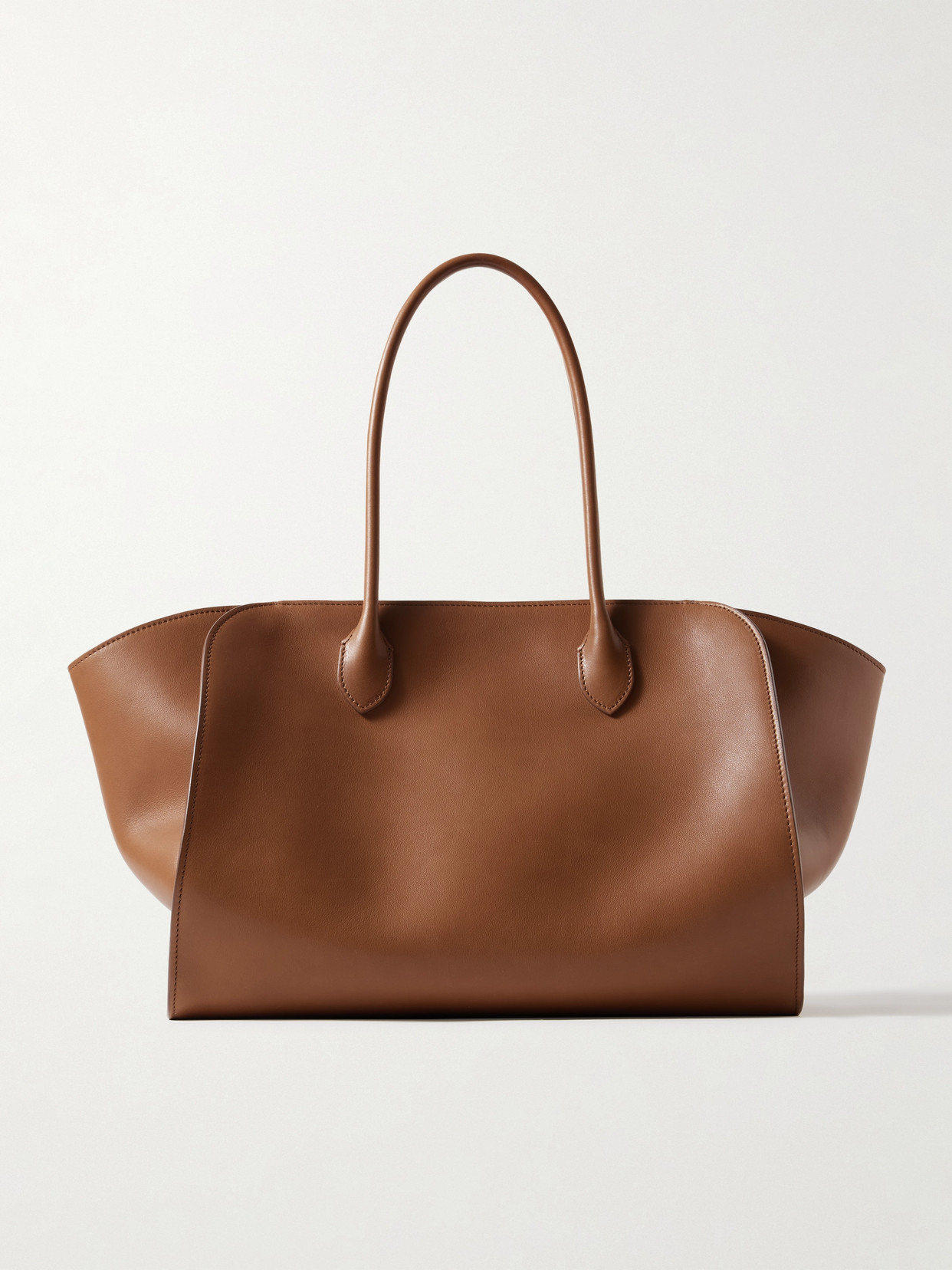 The Row Marlo 12 Leather Tote In Brown